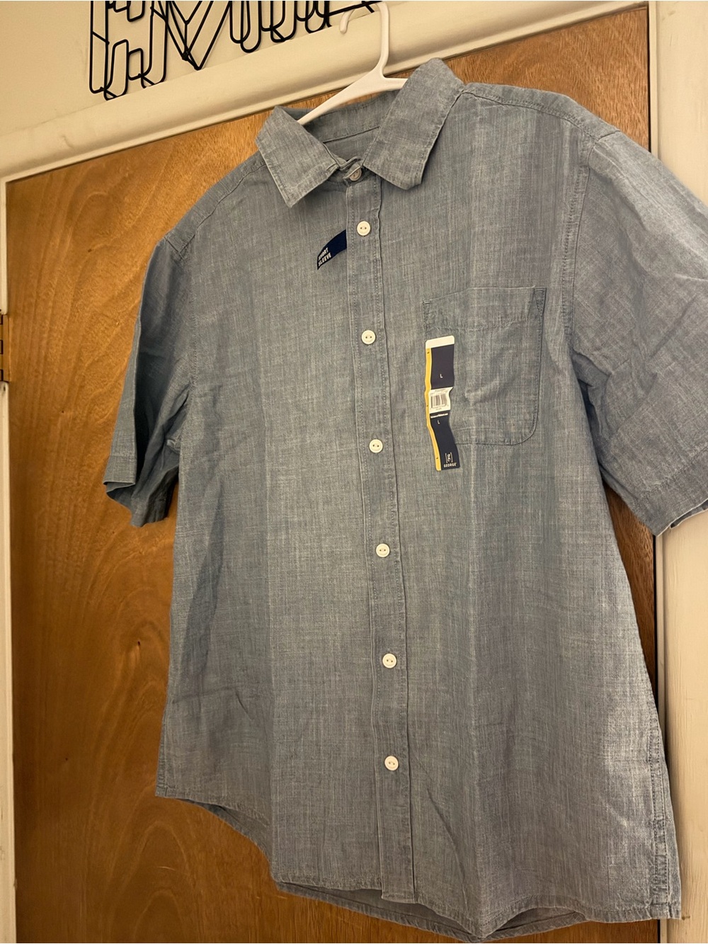 George Light Blue Short-Sleeve Button-Down Shirt